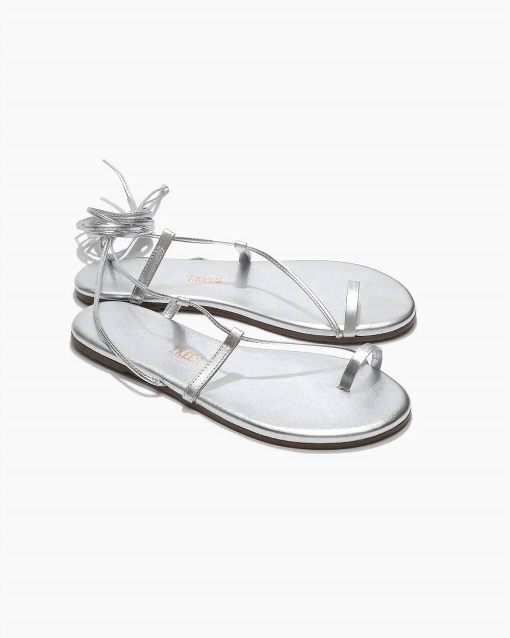 NEW TKEES women's jo leather sandals in silver